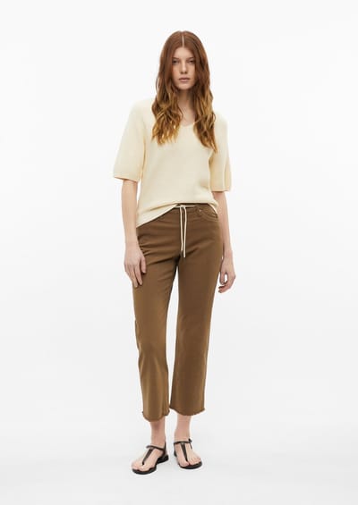 s.Oliver - female - Cropped jeans Karolin / normale pasvorm / halfhoog / rechte pijp / met franjes