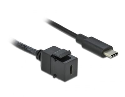 USB-C Keystone module - USB-C (m) | USB3.0 5 Gbps | zwart | 0,25 meter