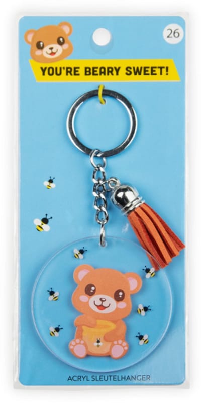 Sleutelhanger met kwastje | Acryl sleutelhanger - Beer