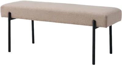 Artichok Marianna gestoffeerd bankje taupe - 100 x 42,5 cm