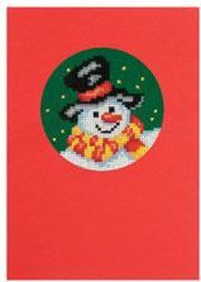 borduurpakket 12.105 kerstkaart, sneeuwpop (incl. p.p. kaart en enveloppe)