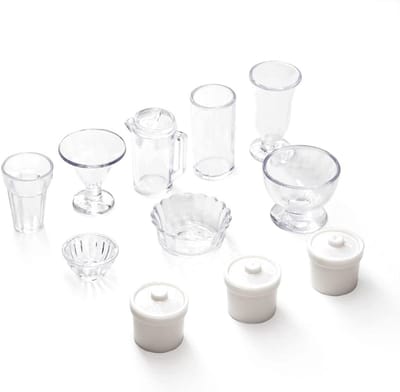 Miniatuur Keukengerei Set 1:12 - 11 Delige Cocktailglazen en Servies voor Poppenhuis
