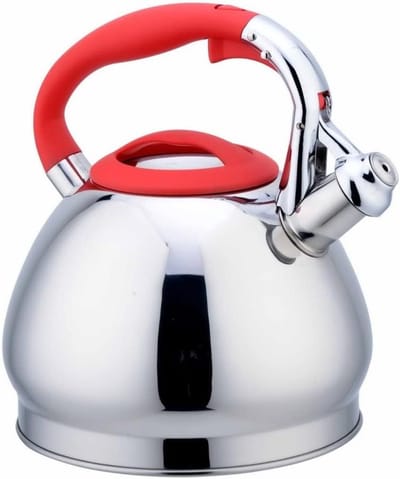 Waterkoker Inductie - Fluitketel Rvs - Warm Water Koken - Luid Automatisch Gefluit - 3 Liter Inhoud - Rood