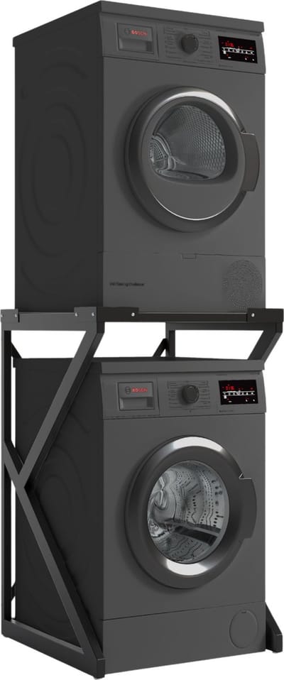 ACAZA Wasmachine Verhoger - Wasmachine Kast - Wasmachine Ombouw - Metaal - Zwart