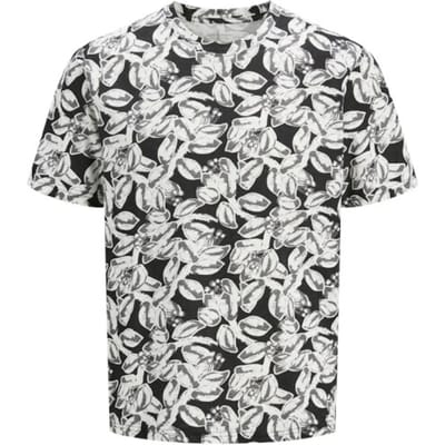 JACK&JONES JORSPLIT AOP TEE SS CREW NECK LN Heren T-shirt - Black Aop