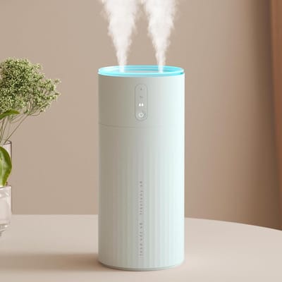 Luchtbevochtigers voor slaapkamer - dubbele nevelpoorten - 3 snelheden - oplaadbaar - draagbaar - bureau - 8000 mAh - met licht - automatische luchtbevochtiger