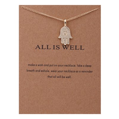 Bixorp Luck Geluksketting met Hamsa Hand Goudkleurig - Afscheidscadeau - Cadeau voor Haar / Dames / Vriendin / Mama / Vrouwen - Ketting met Hamsa Hanger