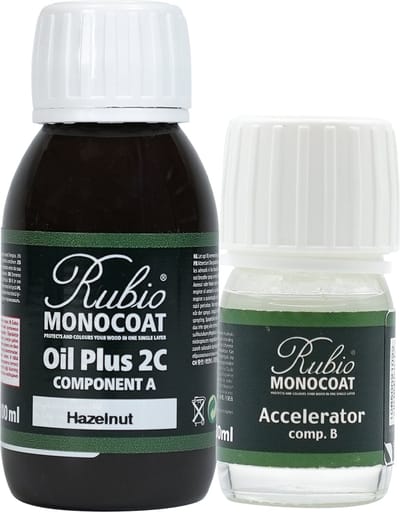 Rubio Monocoat Oil Plus 2C - Ecologische Houtolie in 1 Laag voor Binnenshuis - Hazelnut, 130 ml