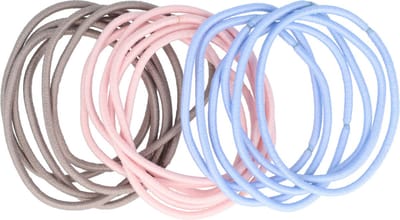Haarsoires Haarelastieken Basic - Dun - Zonder Metaal – Roze Bruin Blauw - Set van 18 - Eenvoudige Haar Elastieken voor Dagelijks Gebruik
