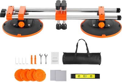 Naadloze Naadsteller, 2-Pack Graniet Naadsteller met 15 cm Vacuümzuignappen en Gereedschapszak, Naadverbinder voor het Verbinden en Nivelleren van Werkbladen, Ideaal voor Tegels, Steen en Marmeren Platen