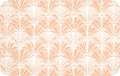 Badmat 80x50 cm - Antislip - Waaier - Patroon - Perzik - Badmatten voor badkamer - Badkamermat - Douchemat - Badkamer mat
