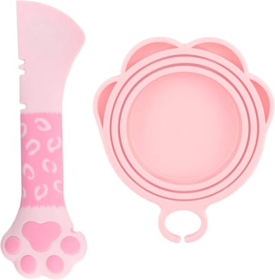 Multifunctionele Deksel voor Huisdierenvoer met Lepel - Schattig Pootvorm Ontwerp voor Katten en Hondenvoer - Ideaal voor Versheid en Gemak