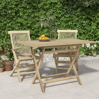 Tuintafel Hout - Buiten Eettafel - Terras Dineren - Inklapbaar Ontwerp - 120 x 70 cm - Natuurlijk Hout
