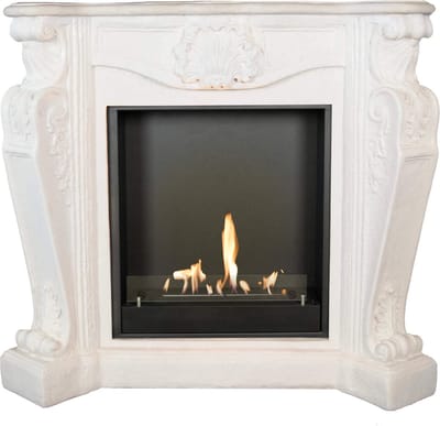 Xaralyn Bio-ethanol haard - Louis BIU-W - wit natuursteen - 3 KW verwarming - haardombouw inclusief inbouwhaard - schouw