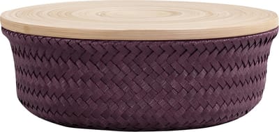 Handed By Wonder M - Opbergmand rond met deksel - bordeaux rood