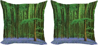 ABAKUHAUS Decoratieve kussenhoezen voor de lente, set van 2, Stralende zon en Endymion, 45x45 cm, lavendelgroen