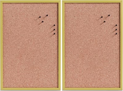 Zeller prikbord incl. punaises - 2x - 40 x 60 cm - groen - kurk