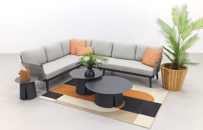 Durban/Velora royal grey loungeset - hoekbank - 4-delig