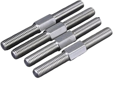 Dubbele Schroefdraadstang - Verbindingsbout - Bevestigen Binnen Buiten - Links Rechts Schroefdraad - M16 x 140 mm 5 Stuks - Metaal