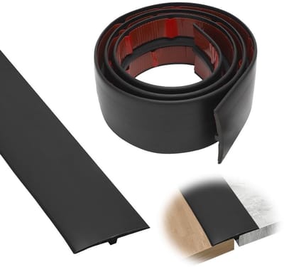 Overgangsprofiel 1 m x 5 cm, zelfklevend PVC, T-profiel voor vloercompensatie, ideaal voor parket en laminaat, drempels en naadafwerking