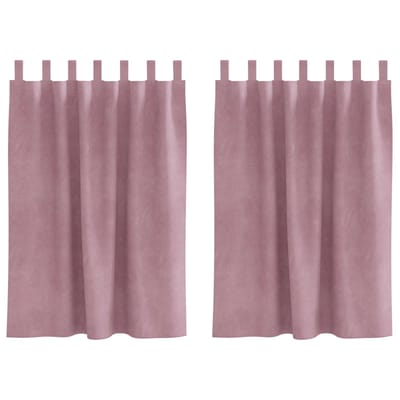 vidaXL - Blackout - Gordijnen - met - Hanglussen - 2 - stuks - Donker - Roze - Velvet