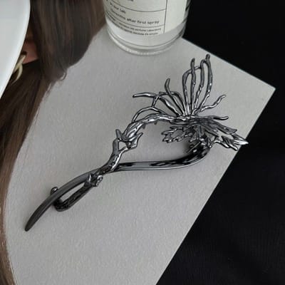 1 stuks Vlinder Legering Rechte Klem Voor Vrouwen, Grote Achterhoofd Haarclip, Twist Clip, Hoofdband Accessoire, Haarclip