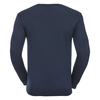 Russell Collection Heren Gebreid V Hals Sweatshirt (Franse marine)
