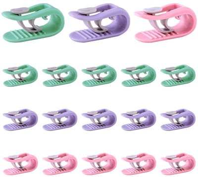Dailygoods- Dekbedovertrek Clips 18 Stuks - Antislip Bevestigingsmiddelen - Hoge Elasticiteit - Geen Pinnen - Multicolor - Kunststof 5 x 2 x 2,3 cm - Beddengoed Clips
