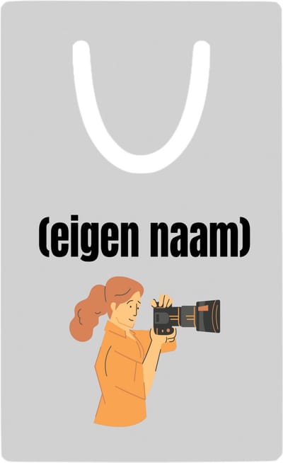 Hacebo® - fotograaf vrouw met eigen naam metalen boekenlegger - Fotograaf - fotografen - leuk cadeau voor iemand die houd van foto's maken - cadeau - kado Bladwijzer boekenleggers - 7.6 cm x 5cm