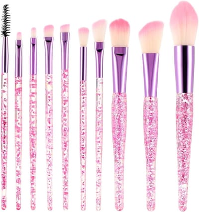Set van 10 Professionele Make-upkwasten voor Foundation, Poeder, Blush en Oogschaduw - Hoogwaardige Synthetische Kwasten voor Perfecte Make-up Applicatie