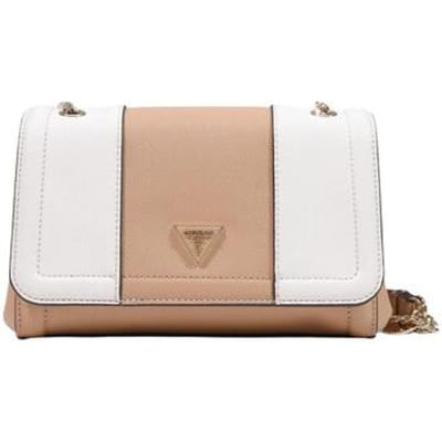 GUESS schoudertas Noelle II Convertible Xbody Flap Bag Cream White / Beige Taupe