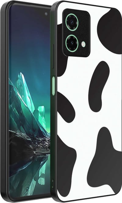 Geschikt voor Motorola Edge 40 Neo Telefoonhoesje met Koeienvlekken Opdruk - TPU Backcover Case With Cow Patches Design - Smartphonica geschikt voor Motorola Edge 40 Neo