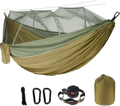 Dubbele Hangmat - Buiten Hangmat - Ontspannen Buiten - Snel Op te Zetten - 300x200 CM - Groen