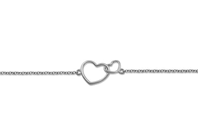 Armband met 2 hartjes Zilver XB005S
