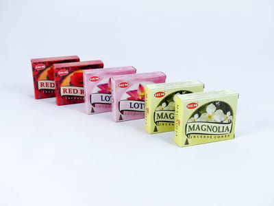 HEM Wierook Verschillende Geuren Set - Kegels / Cones - Rode Roos - Magnolia - Lotus / Red Rose - Magnolia - Lotus
