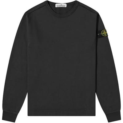 Stone Island Lange Mouw Effen Kleur Kompas Logo Ronde Hals Sweatshirt Heren sweatshirt Zwart 731564450-V0029 M black