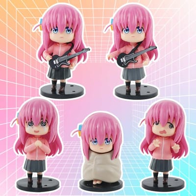 5 stuks/set BOCCHI THE ROCK! Gotoh Hitori Leuke Anime Actiefiguur Speelgoed 8-10CM pack by bag white