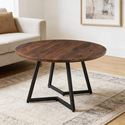 Ronde Eettafel - Keukentafel - Gezellig Tafelen - Ruimtebesparend Design - 110 cm Diameter - Walnootlook