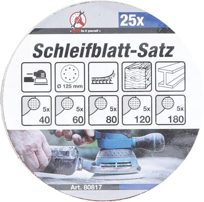 BGS Schuurschijven - Ø 125 mm - K 40 t/m 180 - 25 delig