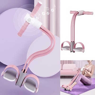 Voetpedaal Trainer - Weerstandsband Oefening - Full Body Workout - Multifunctionele Trainer - 55x27cm - Roze