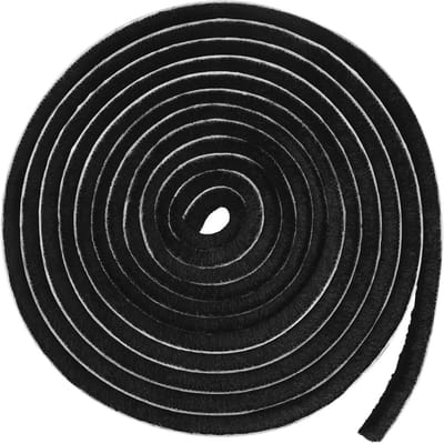 Tochtstopper Borstelafdichting 12 mm (L) x 9 mm (B) x 9 mm (T) voor deuren - Zwart - Zelfklevend