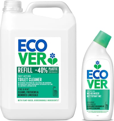 Ecover Fast-Action - Toiletreiniger - Grootverpakking 5 L - 750 ml - Plantaardig & Biologisch afbreekbaar - verwijdert kalkaanslag - frisse geur
