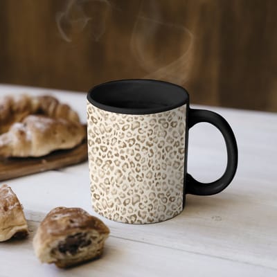 Magische Mok - Foto op Warmte Mokken - Koffiemok - Luipaard - Klassiek - Beige - Magic Mok - Beker - 350 ML - Theemok