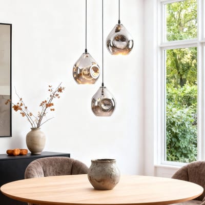 LumenXL Design hanglamp Frank - smoke glas, 3-lichts