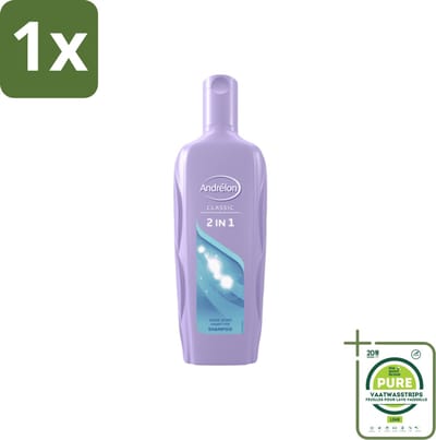 1 x Andrélon – Shampoo – 2-in-1 – 450 ml - Shampoo 2 In 1 - Haar Reinigen - Haar Verzorgen - Zacht Haar - Soepel Haar