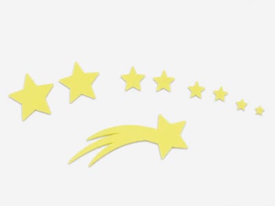 Skushy Glow in the Dark Sterren Set – 8 Sterren & 1 Vallende Ster – Lichtgevende Muurdecoratie voor Kinderkamer – 3D Geprint met Glow PLA+ – Nachtelijk Sterren Effect