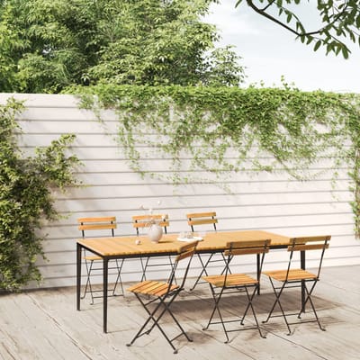 vidaXL - Klapstoelen, - 6 - stuks, - van - staal - en - massief - acaciahout.