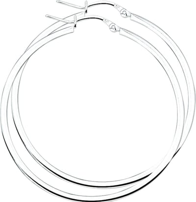 The Jewelry Collection Oorringen Vierkante Buis - Zilver
