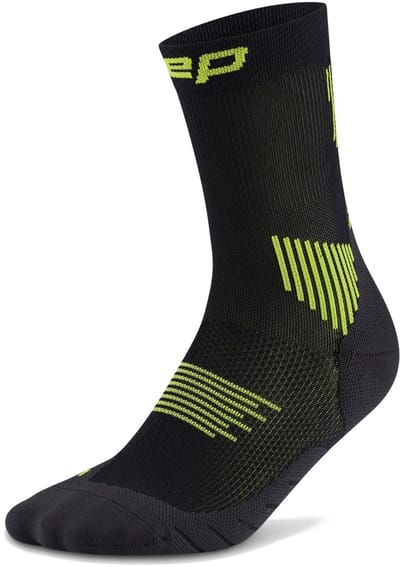 CEP Run Mid-Cut Compressie Sokken - Zwart/Groen - Heren(42-45)