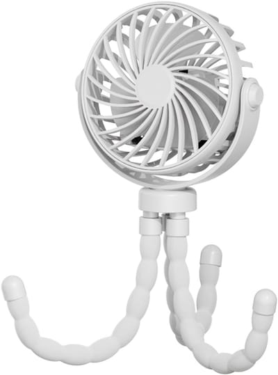 Handventilator - Draagbare Ventilator Oplaadbaar - Wit - Hand Tafelventilator Draadloos - Kinderwagen Mini Fan - 3 Standen - mini ventilator - festival ventilator - octopus ventilator